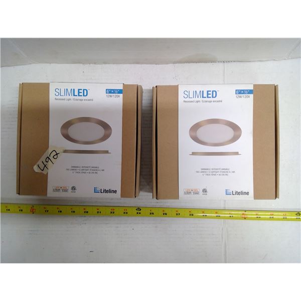 2x Slim LED Recessed Light - Dimmable, 700 Lumens