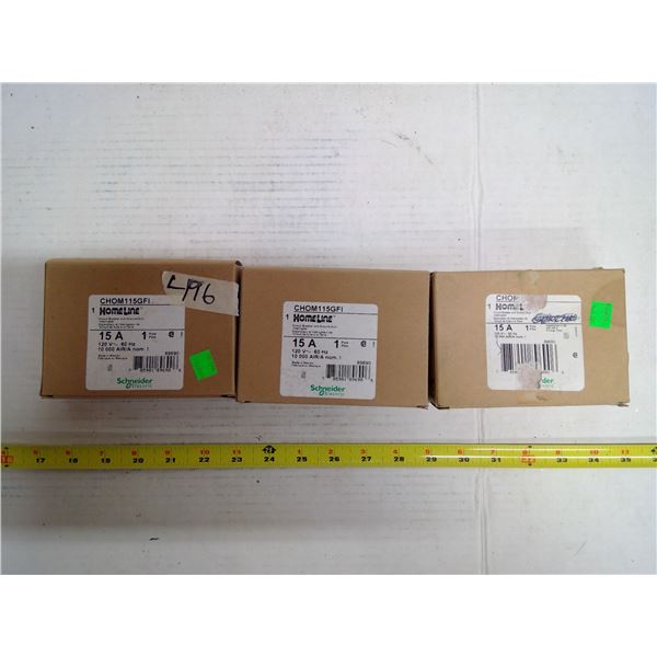 3x Homeline Circuit Breaker and Ground-Fault Interrupters