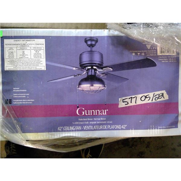 Gunnar Matte-Black Ceiling Fan