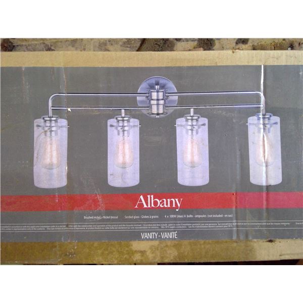 Albany Vanity Light - Brushed Nickel and Seaded Glass (4 Lights)