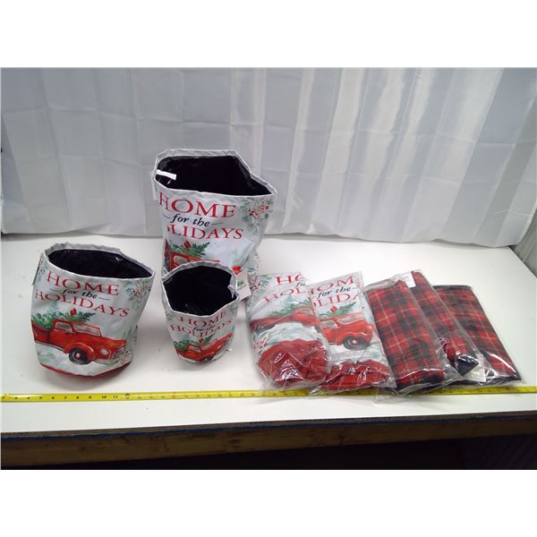 Lot of Fabric Xmas Planters
