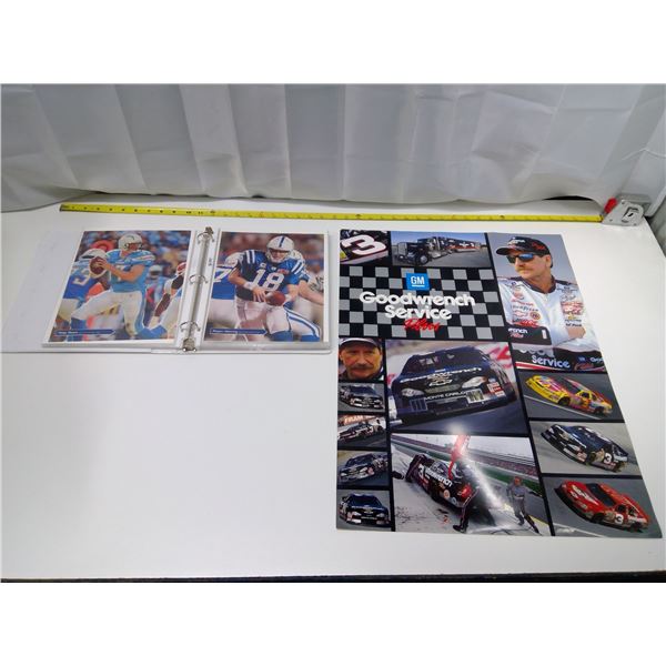 Binder of NFL Pictures and GM Poster