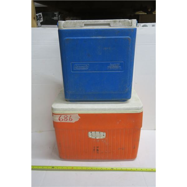2 Coolers - 1 Coleman, 1 Generic