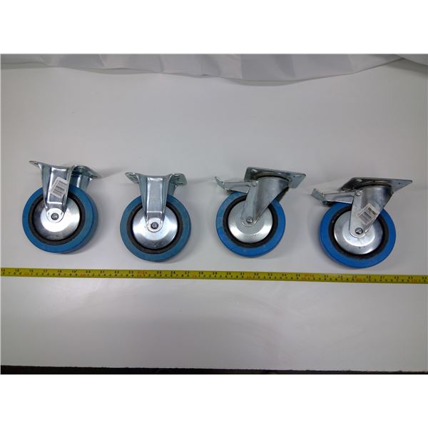 4 Caster Wheels - 2 Open, 2 Brake - 5"