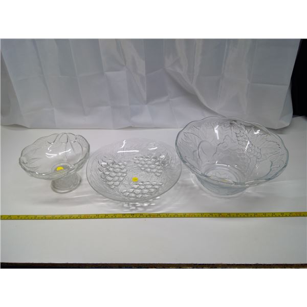 Glass Fruit Bowl and Trays