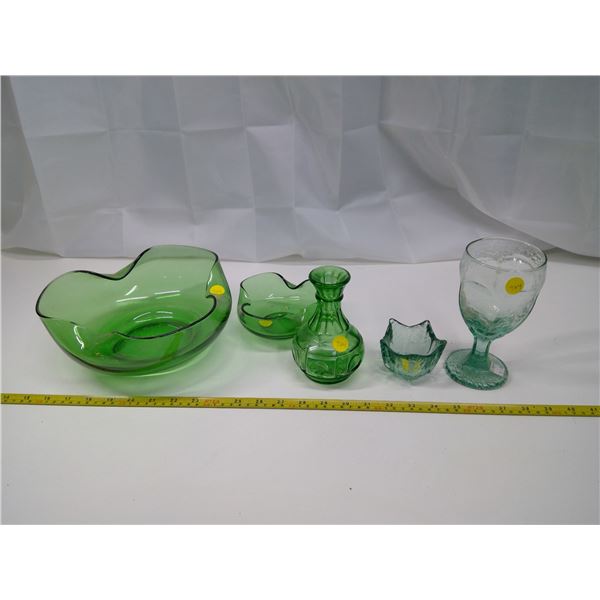 Tinted Green Glassware