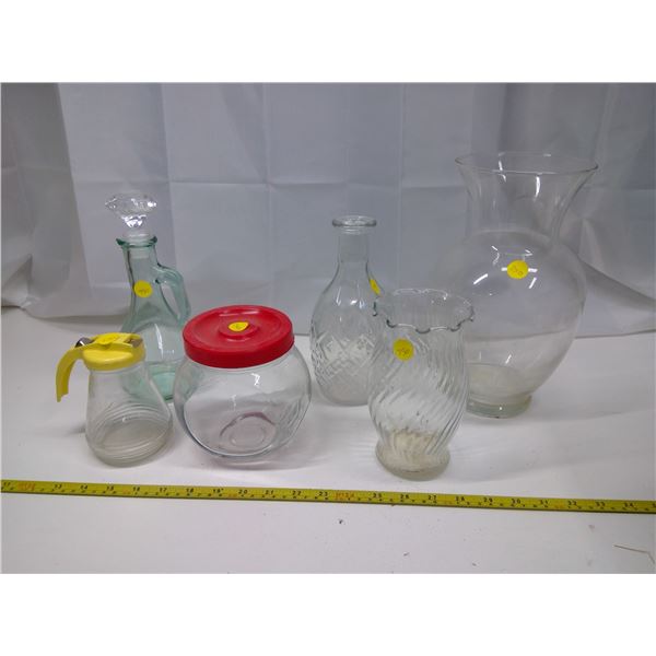 Lot of Glass Vases and Bottles