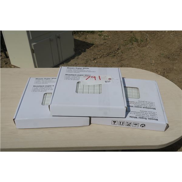 3 Boxes Mosaic Super White Tile 11.8 x 11.8 in. 10/Box - 9.7 Square Ft. per box