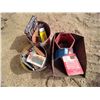 Image 1 : 3 Buckets of Misc. Items - Chains, Hose, Tire Gauge
