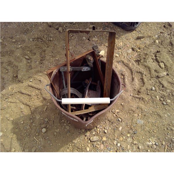 Bucket of Misc. Items - Chain, Frame, Cable