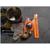 Image 2 : 4 Buckets of Misc. Items - Locks Tire Gauge, Pipe Joints