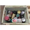 Image 4 : Wood Crate w/ Spray Paints 10x14x14H"