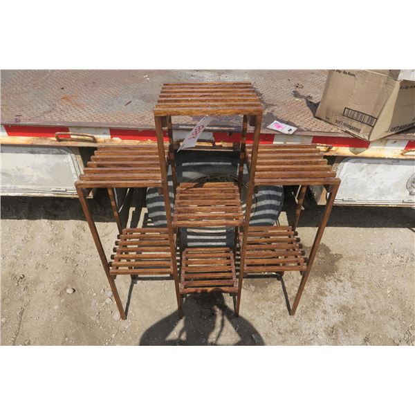 Multi-Tier Wood Plant Shelf - 35 1/2W" x 11D" x 43 1/2T"