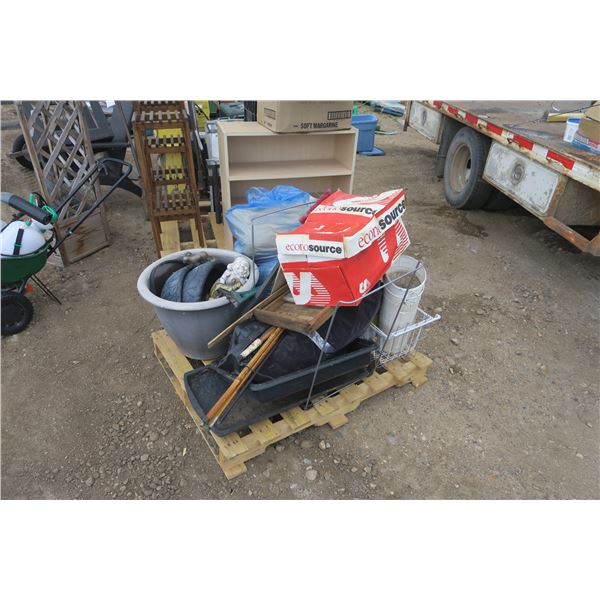 Pallet of misc. - Planters, Antiques, Houseware, Etc.