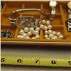 Image 5 : Mele jewelry box with contents, watches Guess, Milan, rolex-( likely replica) Charm Bracelet, neckla