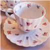 Image 1 : (4) Spode Copeland Dimity cup and saucer Made in England scalloped floral design Fine Bone china