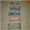 Image 2 : vintage canadian money 1954 set of bills ten, five, two, one 1969 twenty, 20, 10, 5, 2, 1
