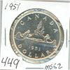Image 1 : 1951 Canada $1.00 silver dollar