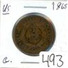 Image 1 : 1865 USA 2 cent coin