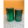 Image 3 : LOT OF 2 FULL 1 QUART AND 1 LITRE ESSO OIL CANS