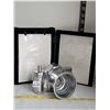 Image 1 : Metal decor camera & silver plated standing photo book with clasp.