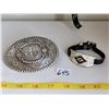Image 1 : Norco engraved horse buckle & Ladies western leather Belt Buckle bracelet.