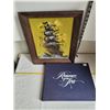Image 1 : Ship, Vintage velvet painting & hard covered book “Romancing the Sea”