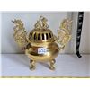 Image 1 : Unique Vintage brass dragon incense burner.
