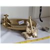 Image 1 : Solid brass bath tub & towel hook.