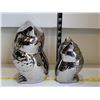 Image 2 : Silver ceramic owl decor.