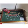 Image 2 : Complete wood Casino table. Reverse top, Black Jack, Roulette, cards & chips