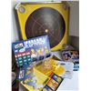 Image 1 : Vintage crokinole.( board only)  Simpsons Jeopardy game & Halex electronic multi game magnetic darts