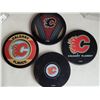 Image 6 : Peter Puck coin bank & Calgary Flames 4 coaster puck.