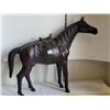 Image 1 : Large leather wrapped horse, 19” tall at head, 21” wide at nose.