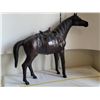 Image 2 : Large leather wrapped horse, 19” tall at head, 21” wide at nose.