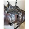 Image 5 : Large leather wrapped horse, 19” tall at head, 21” wide at nose.