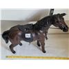 Image 2 : Leather wrapped horse figure standing 9” at back, 12” at head, 12” long at nose.