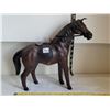 Image 3 : Leather wrapped horse figure standing 9” at back, 12” at head, 12” long at nose.