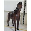 Image 4 : Leather wrapped horse figure standing 9” at back, 12” at head, 12” long at nose.