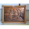Image 1 : Framed 1975 Copper stamped & signed early prairie scene.