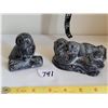 Image 1 : 2 Wolf Original sculptures of owl & otters.