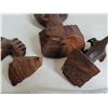 Image 4 : Lot of carved,rosewood figures & football.