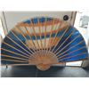 Image 5 : Large bamboo wall fan. Hand painted, good condition, 35” high, 60” wide.