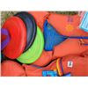 Image 6 : Summer Beach Lot. Life Jackets, vintage frizbees, sand toys, flippers & insulated beach tote.
