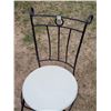 Image 2 : Vintage wrought iron chair with wood seat.