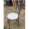 Image 3 : Vintage wrought iron chair with wood seat.