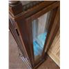 Image 7 : Vintage curio cabinet. 2 glass adjustable shelves & inside light. 69” tall, 10X10, bottom 14X12.