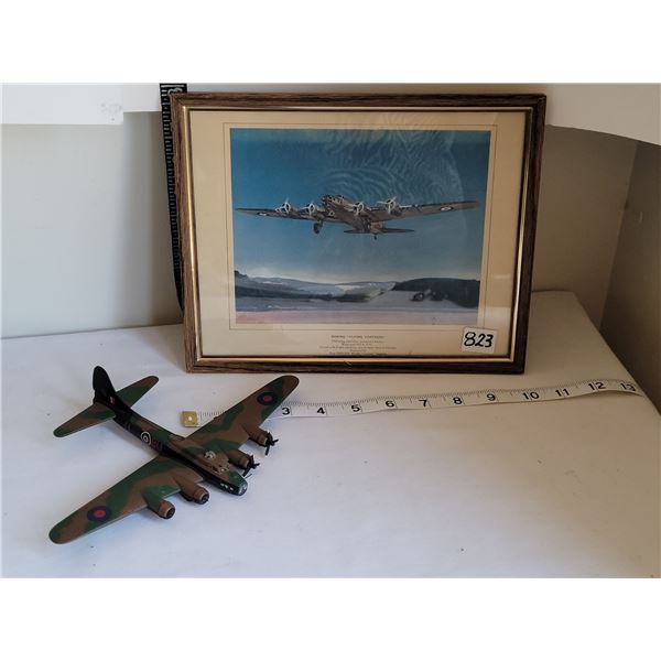 Photo of the Boeing “Flying Fortress” & Corgi model of the same. (missing some parts)