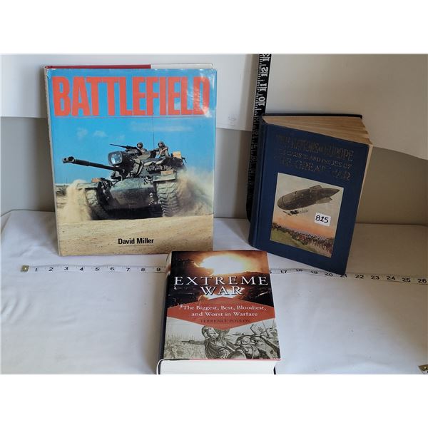 Vintage “the Great War” book & 2 military War History books.