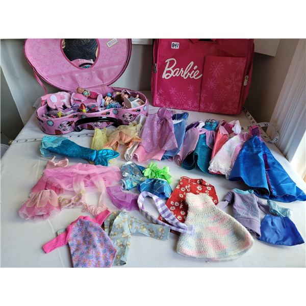 Lot of Barbie cases, clothes, shoes & accessories.